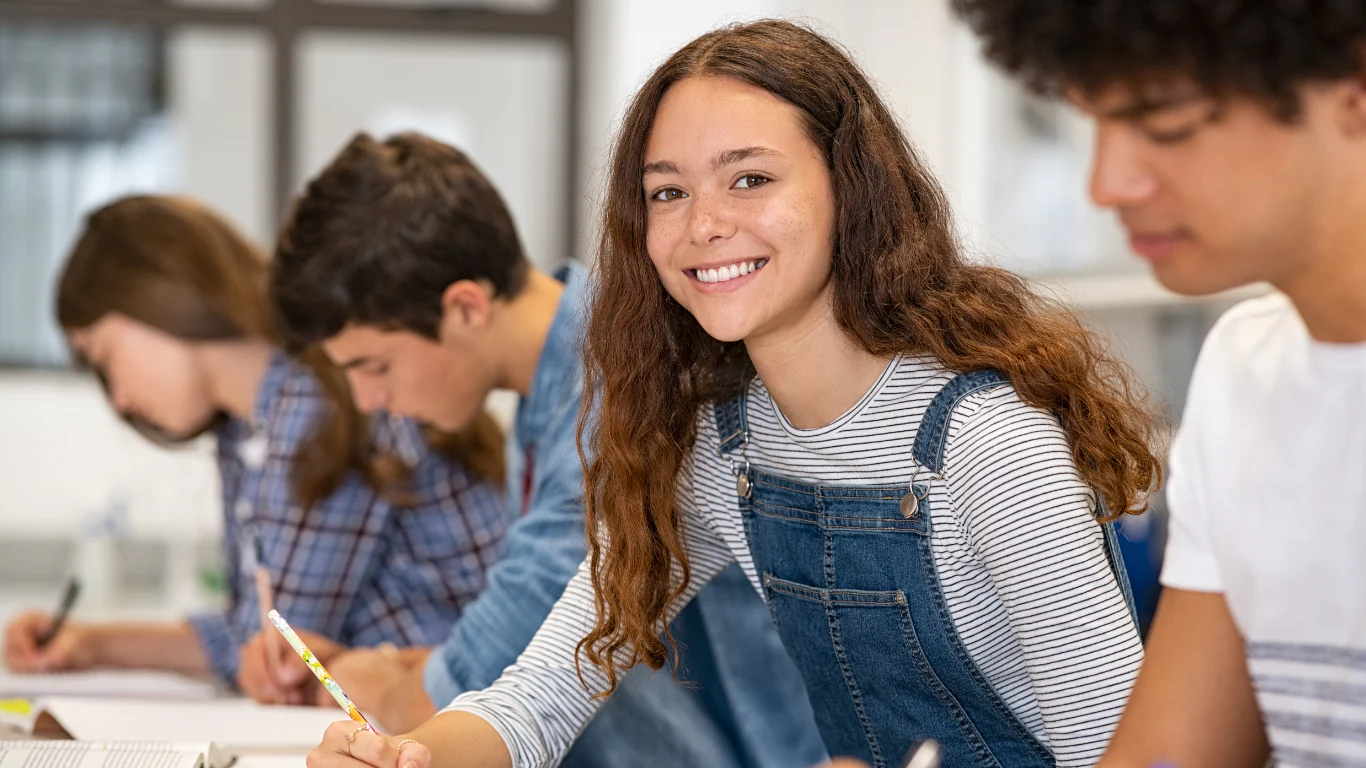 Students in a clean air indoor environment